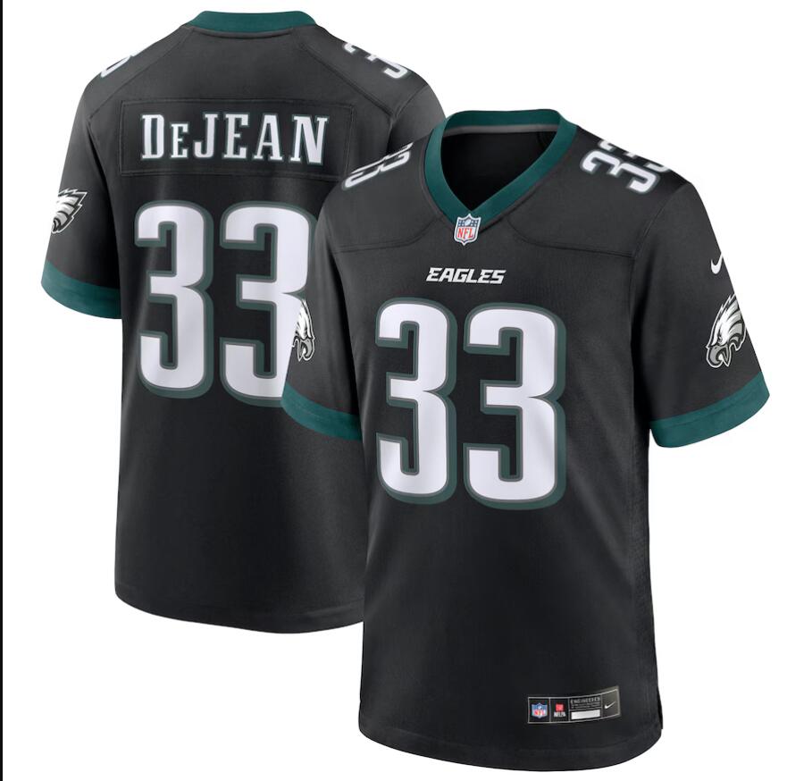 Men Nike Philadelphia Eagles #33 Cooper DeJean Black  2024 NFL Draft Alternate Player Game Jersey